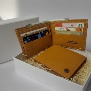 Tan Vegan RFID wallet